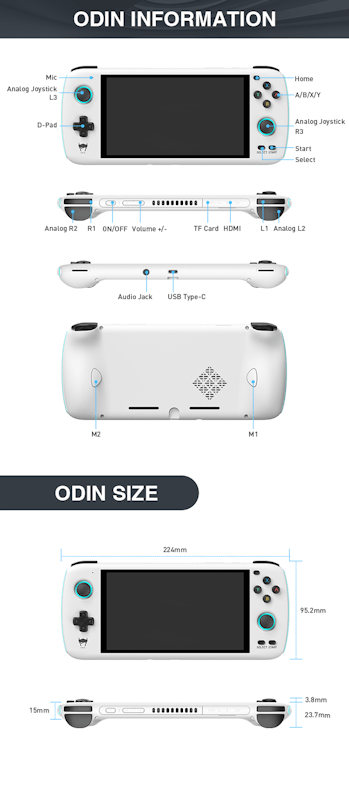 Specs for the Ayn Odin handheld emulator