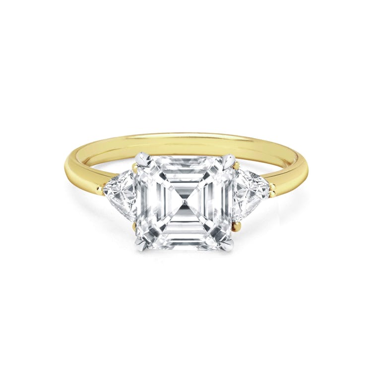 Asscher Cut Diamond Setting with Side Trillion Diamonds engagement ring from Logan Hollowell