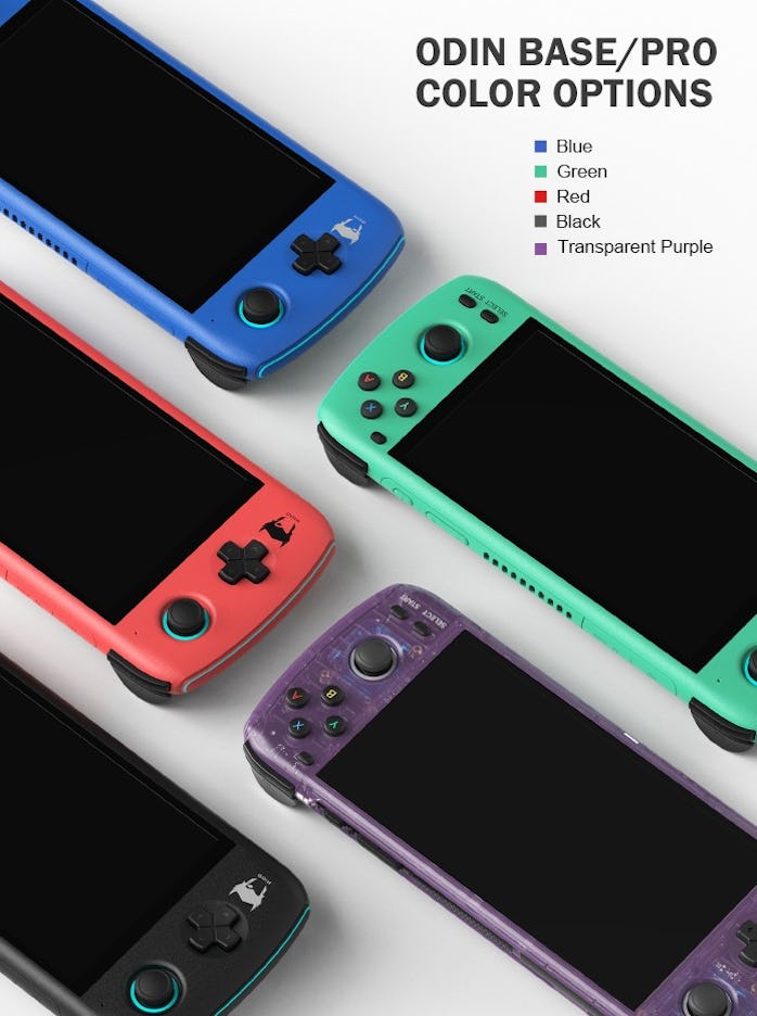 multiple colors of the AYN odin handheld emulator