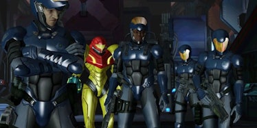 Samus in the background during a cutscene in Other M.