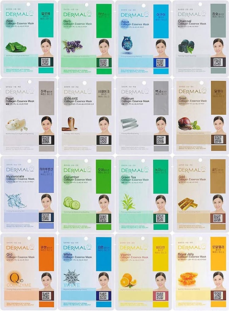 Dermal Korea Collagen Essence Full Face Mask Sheet Combo Pack (16-Pack)