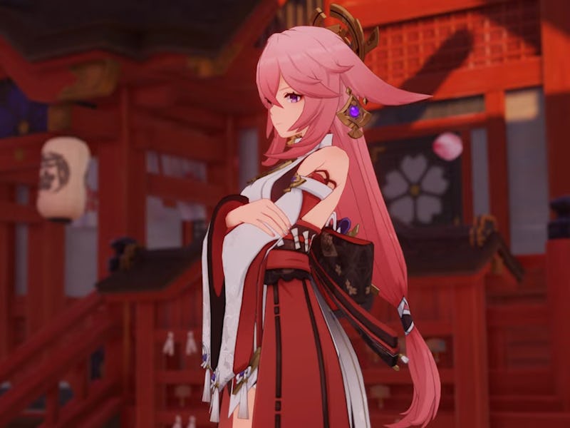 yae miko genshin impact screenshot trailer