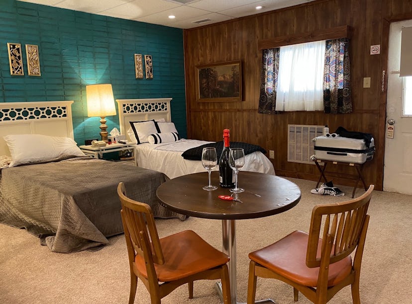 A set inspired by the 'Schitt's Creek' Rosebud Motel named "The Roseburg Motel" is located in Missis...