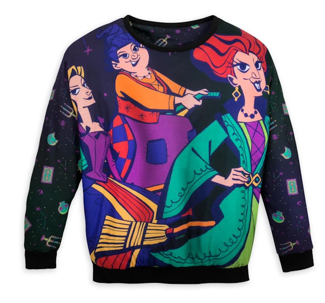 Sweater featuring cartoon versions of witches from "Hocus Pocus"