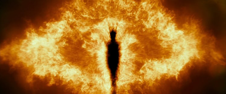 Sauron silhouette in the eye