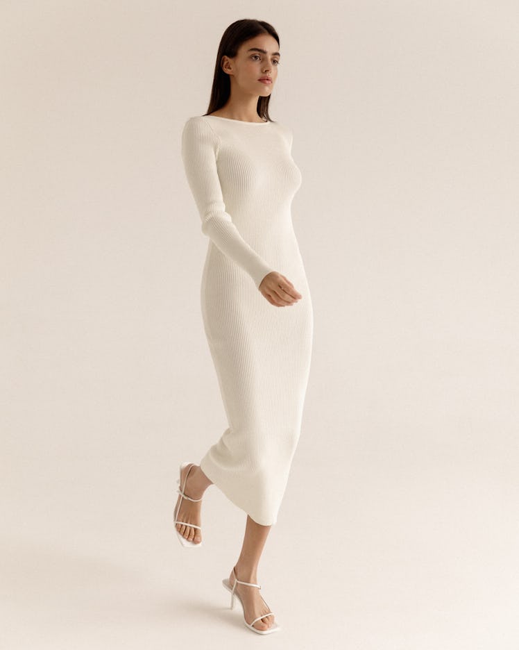 Bazilika Ribbed Knit Dress With Chain