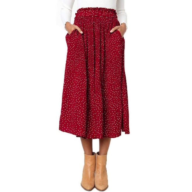 EXLURA Pleated Midi Skirt