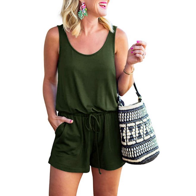 REORIA Scoop Neck Romper