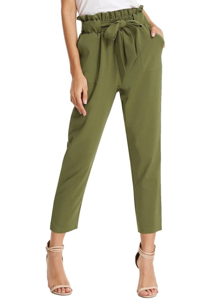 GRACE KARIN Cropped Paper Bag Waist Pants