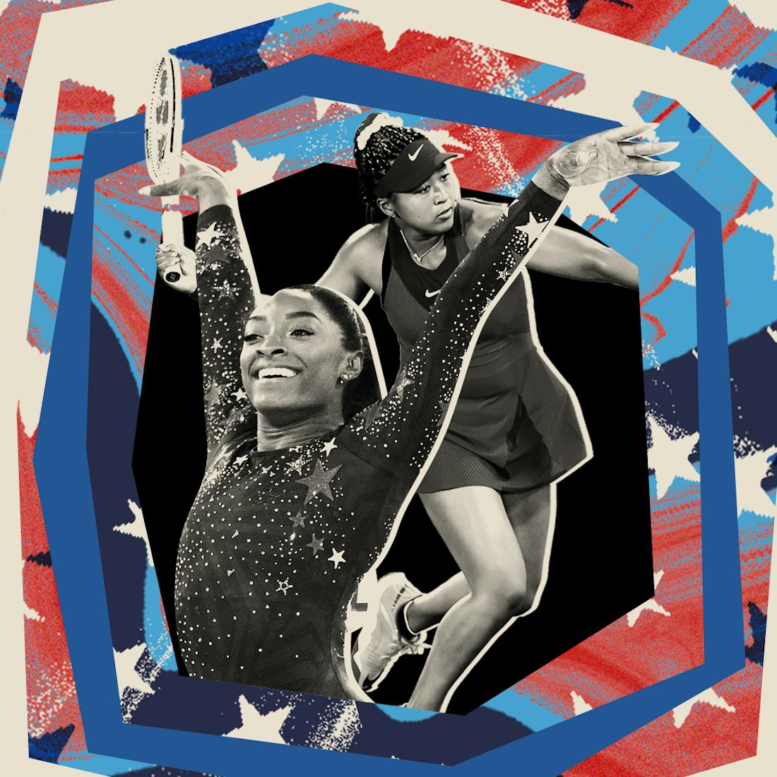 Collage with Simone Biles And Naomi Osaka