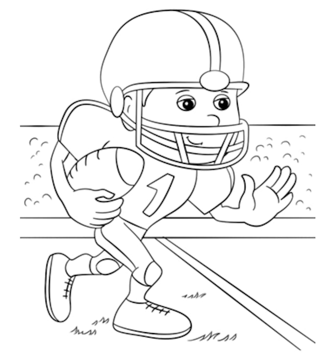 cartoon football running back coloring page