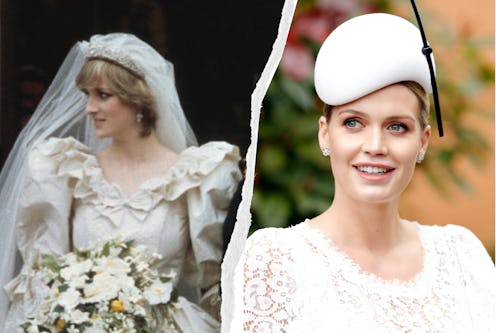 Kitty Spencer's wedding dress had several similarities to her late Aunt Princess Diana's gown, from ...