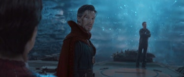 Benedict Cumberbatch's Doctor Strange talking to Spider-Man in Avengers: Infinity War