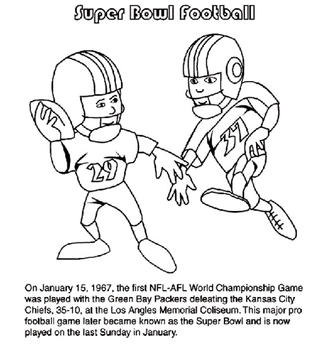 Super Bowl football game coloring page