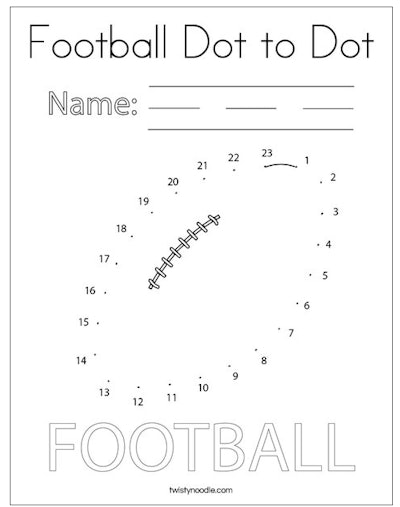 football dot-to-dot activity page