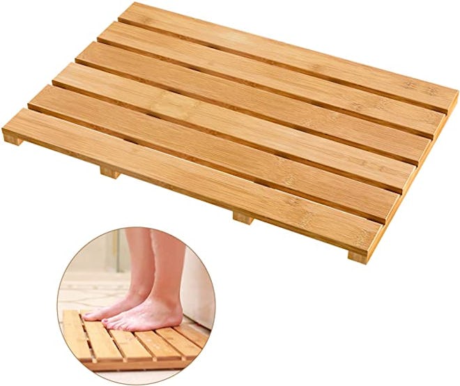 Bamfan Non-Slip Bamboo Bath Mat