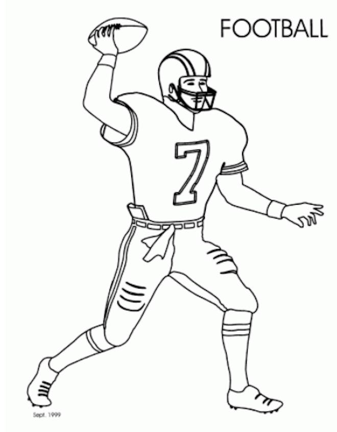 Football player coloring sheet