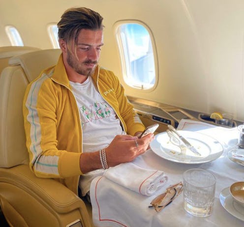 Jack Grealish wearing Amiri on Instagram