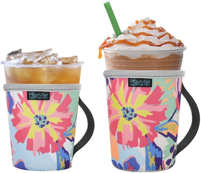 Beautyflier Reusable Cup Insulator Sleeve with Handle (2-Pack)