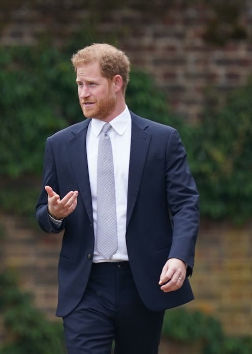 Prince Harry, Duke of Sussex at the unveiling of the Princess Diana memorial in July 2021