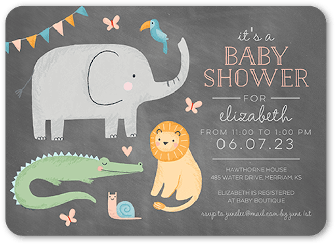 Friendly Animals Baby Shower Invitation