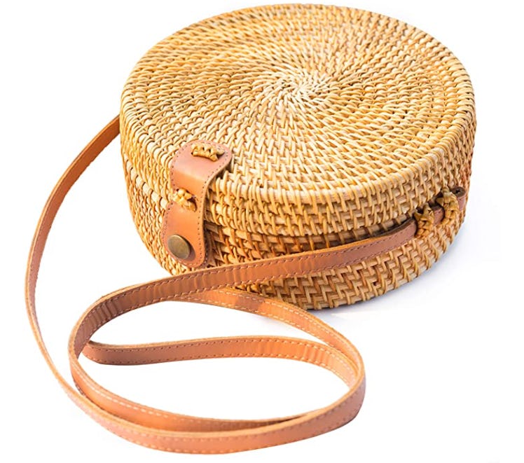 NATURAL NEO Round Rattan Bag