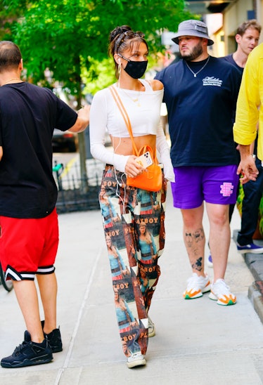Zoë Kravitz Wears a Green Telfar Bag and Slip Skirt in NYC
