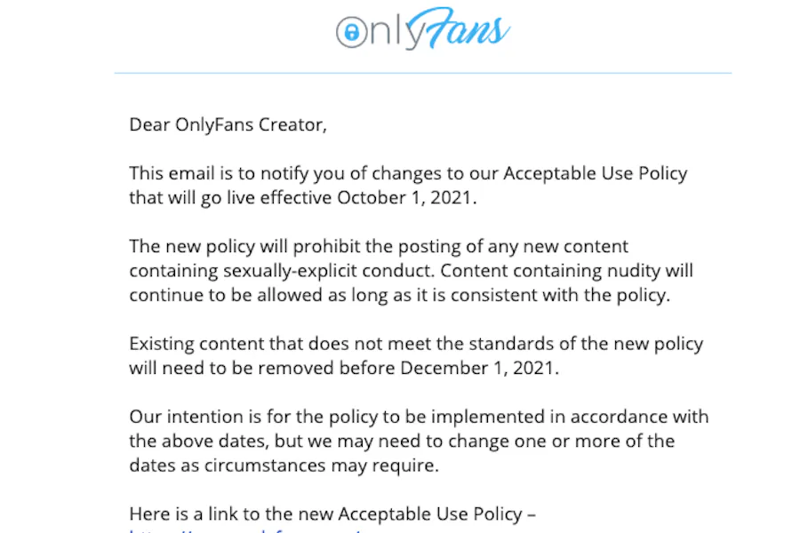 This Email Can No Longer Be Used With Onlyfans