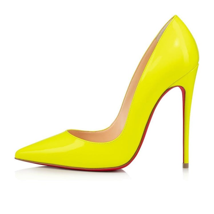 Christian Louboutin So Kate 120 Patent Leather Heel in Neon Yellow, available used on Tradesy.
