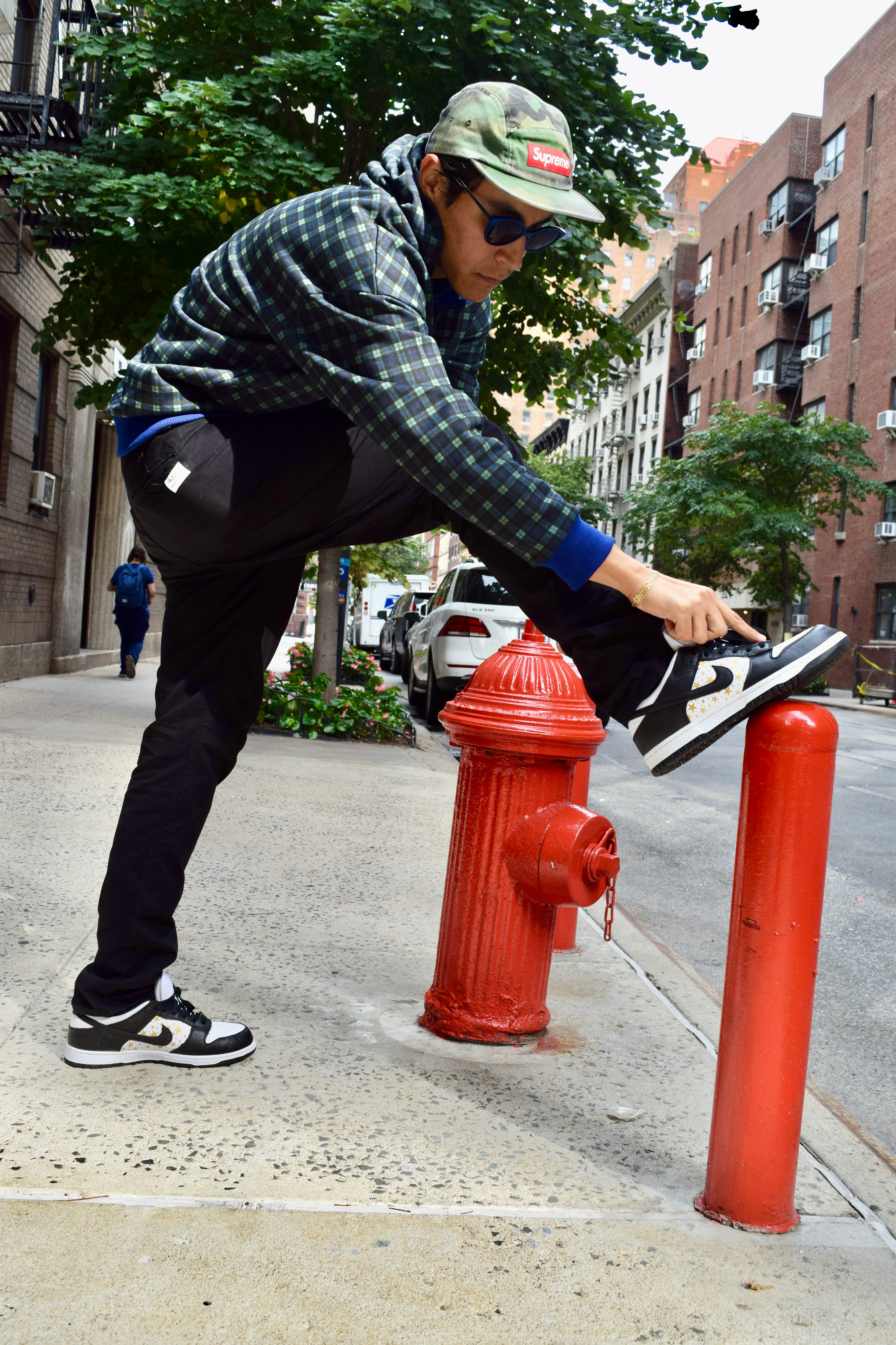 supreme sb dunk low on feet