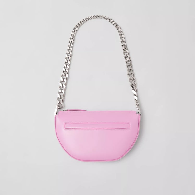 Mini Leather Zip Olympia Bag in Primrose Pink from Burberry.