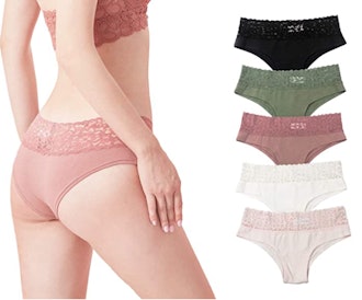 LUNA & SUN  Hipster Bikini Panties with Lace (5-Pack)