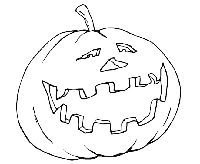 Laughing Pumpkin Coloring Page