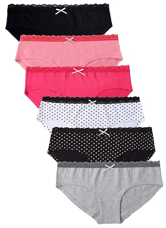 M GOO KIM Cotton Underwear Lace Hipster Panties (6-Pack)