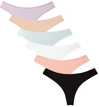 Angelhood Low Rise Thong Underwear (6-Pack)