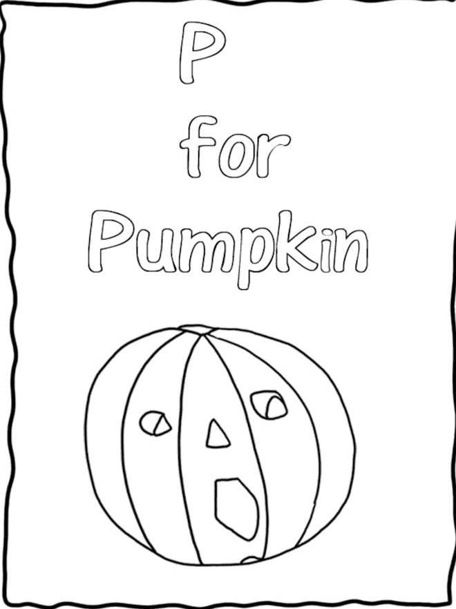 P Is For Pumpkin Coloring Page