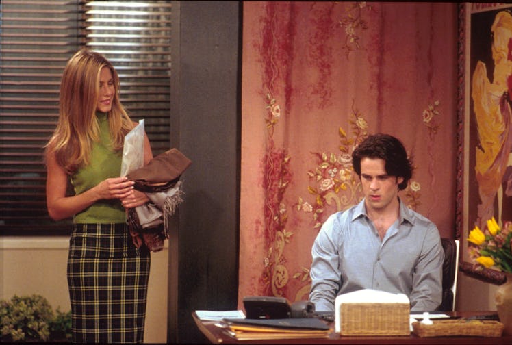 Jennifer Aniston and Eddie Cahill act in a scene from Friends season 7