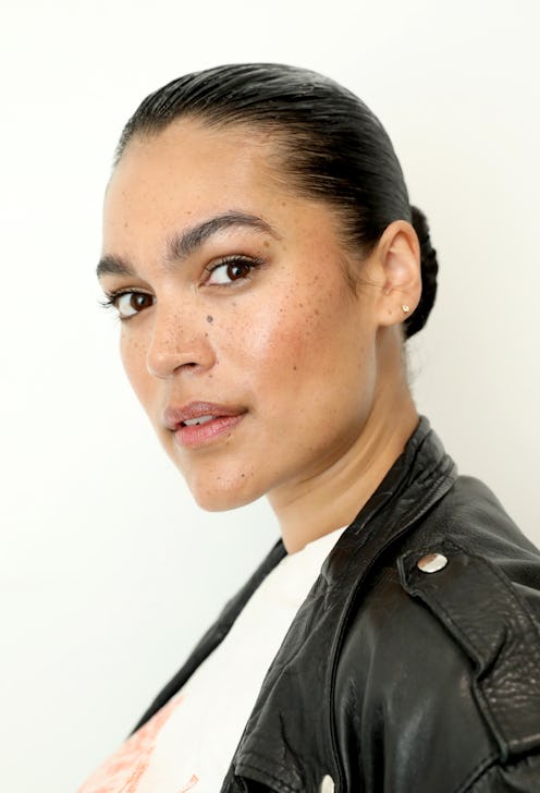 model backstage fashion week