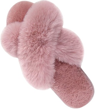 Parlovable Soft Plush Cross Band Slippers