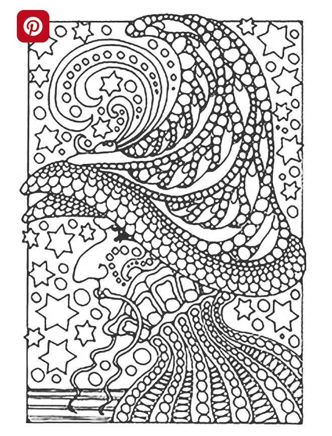 Mosaic Witch’s Face Coloring Page
