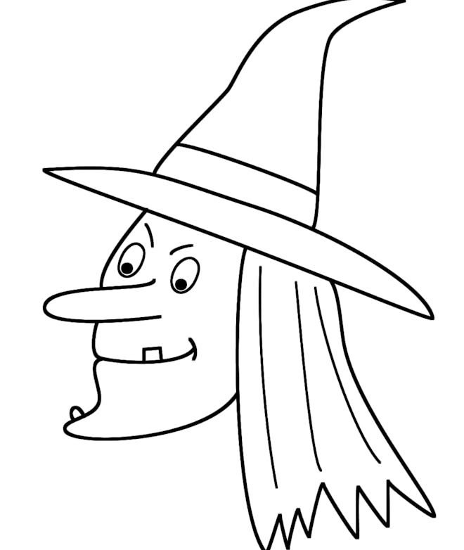 Simple Witch’s Face Coloring Page