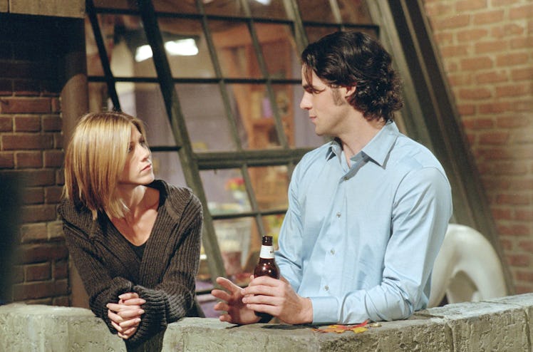 Aniston and Cahill as Tag in a scene from the episode, The One Where Chandler Doesn’t Like Dogs