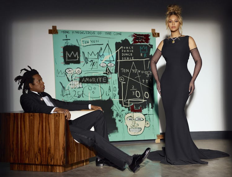 Beyoncé and Jay-Z posing during Tiffany campaign