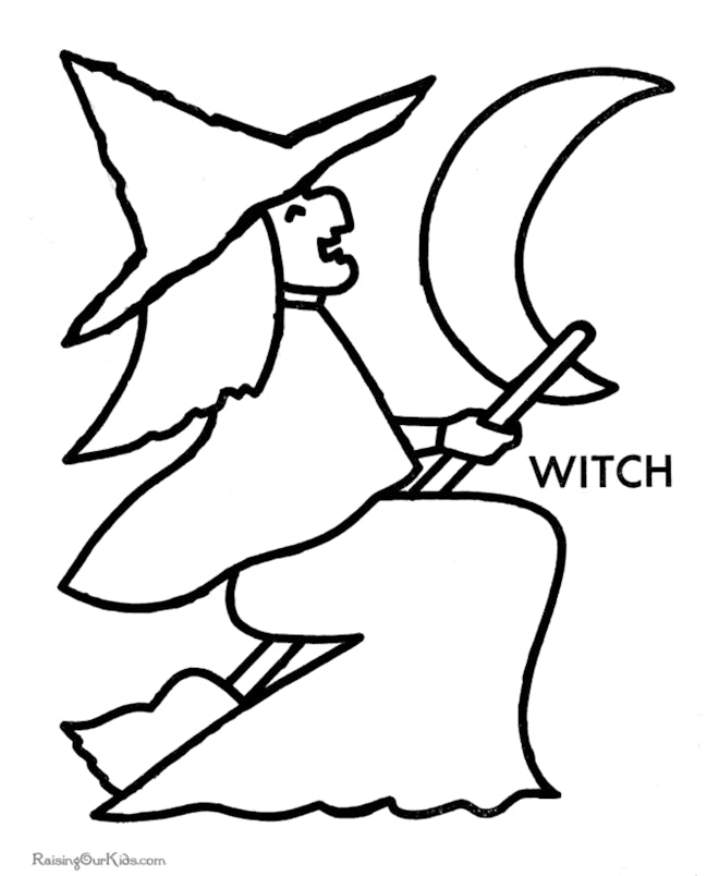 Witch Silhouette Coloring Page