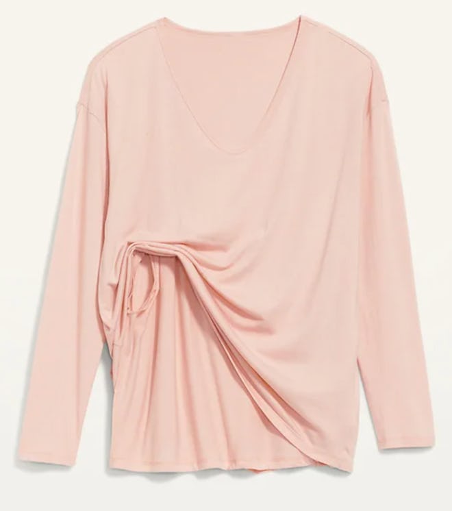 light pink maternity nursing shirt, double layer