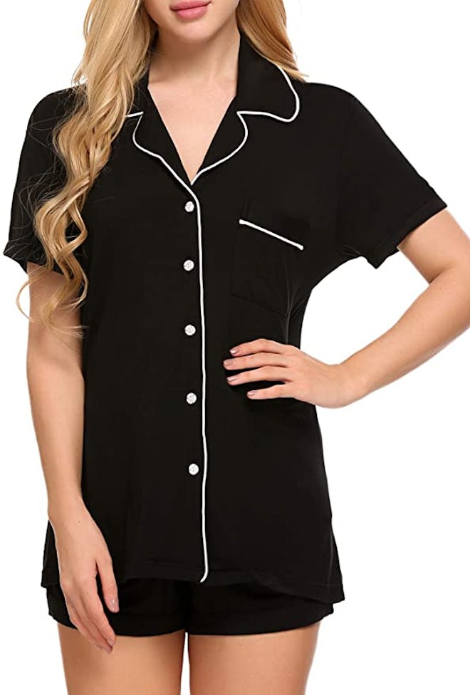 Ekouaer Short Sleeve Pajamas Set