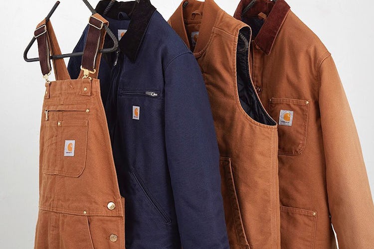 Carhartt overalls, chore jackets, and vest