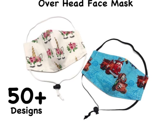 over the head kids face mask 