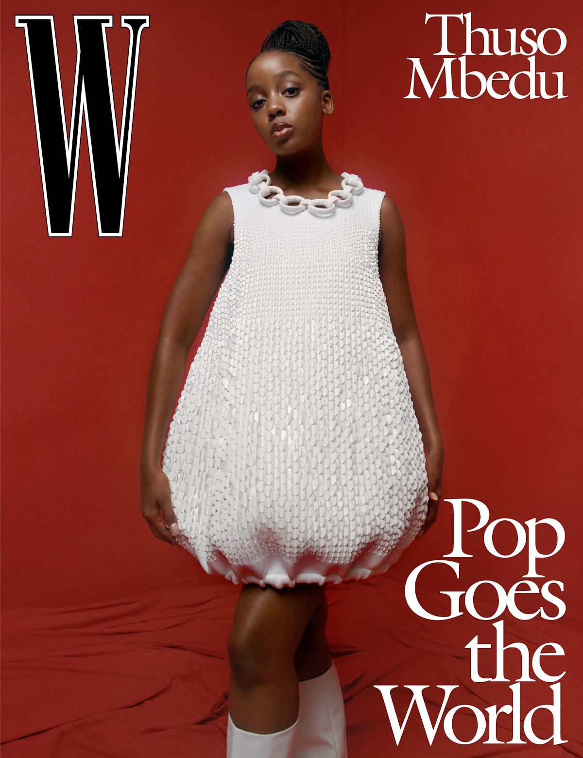 Thuso Mbedu wears a Louis Vuitton dress and boots.