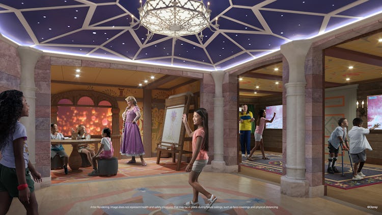 hologram princesses appearing in Fairytale Hall 